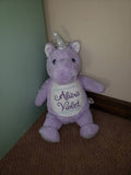 Personalized Purple Unicorn Stuffed Animal, Personalized Baby Gift , Birth Announcement Gift, Baby Shower Gift, Cubbie, Custom, Stuffy