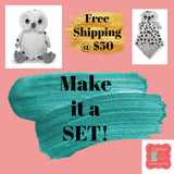 Personalized Owl, Stuffed Animal, Personalized Baby Gift , Birth Announcement Gift, Baby Shower Gift, Cubbie, Custom, Stuffy