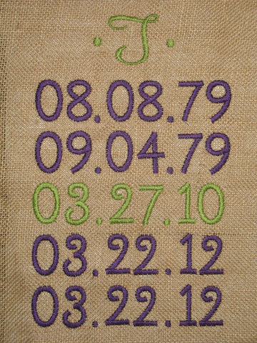 CUSTOM ORDER - Burlap Date Art